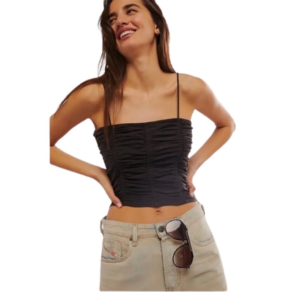 NWT Free People Belong Together Ruched Spaghetti Strap Top – L